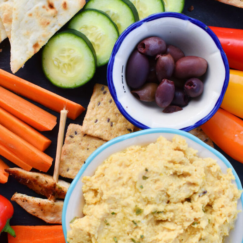 Greek Loaded Hummus Board