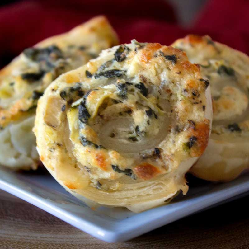Gluten-Free Spinach Artichoke Pinwheels