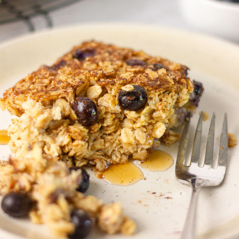 GERD-Friendly Blueberry Baked Oatmeal