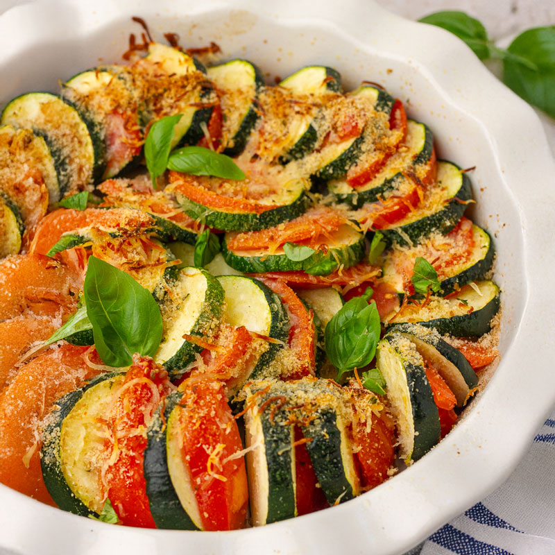 Summer Zucchini and Tomato Gratin