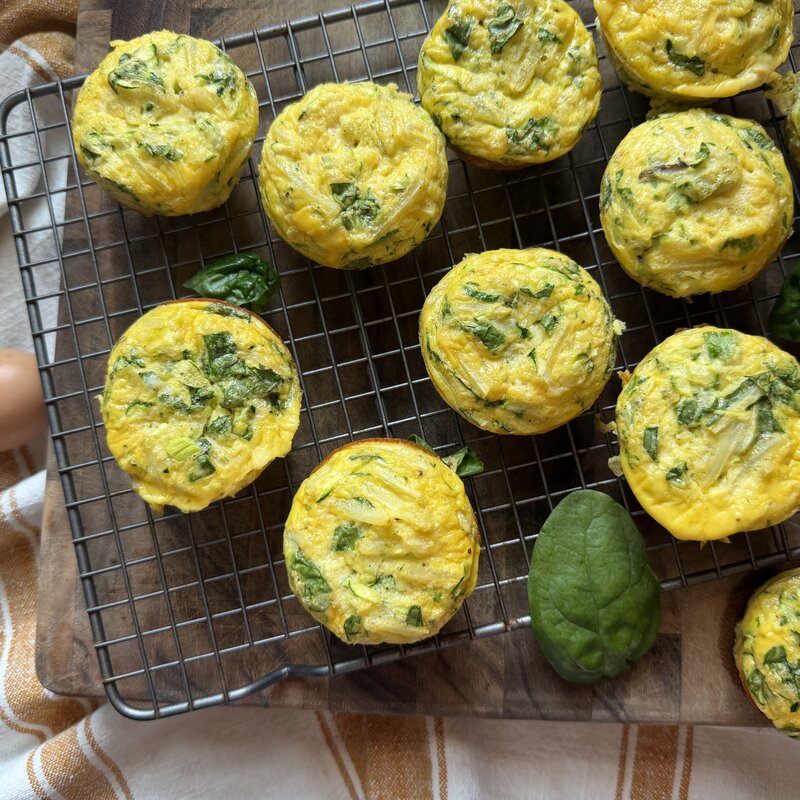 IBS-Friendly Cottage Cheese Egg Bites with Spinach