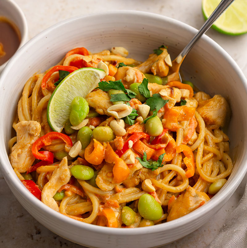 Low FODMAP Thai Peanut Noodles with Chicken