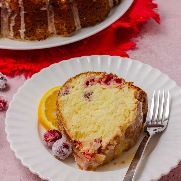 Cranberry Orange Sour Cream Bundt Cake