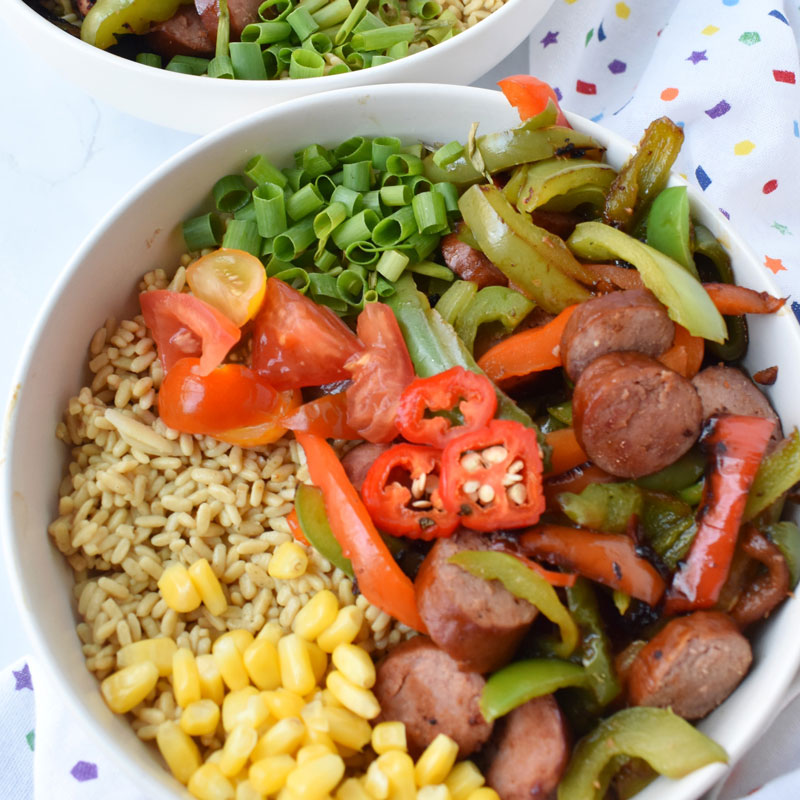 Cajun Sausage and Rice Bowls