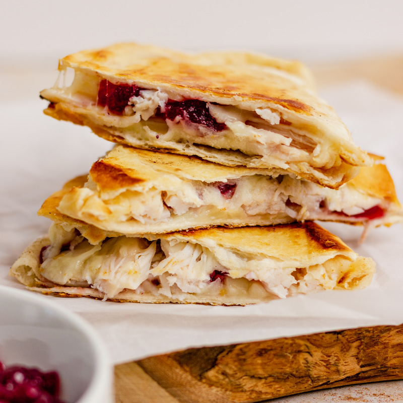 Low FODMAP Leftover Turkey Quesadilla