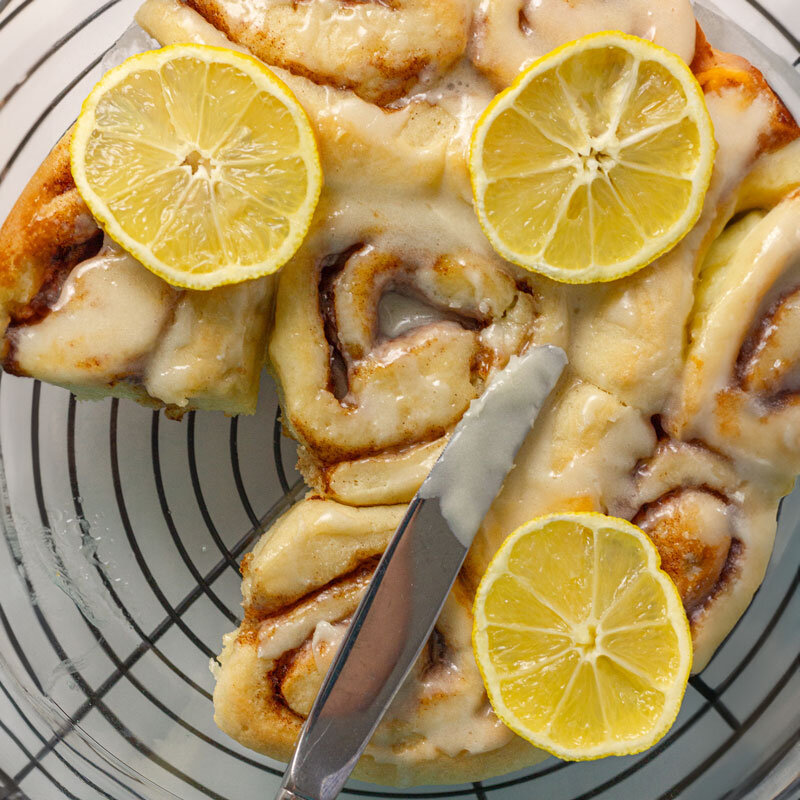 Low FODMAP Lemon Glazed Cinnamon Rolls