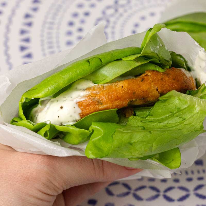Salmon Burgers with Quick Tzatziki Sauce