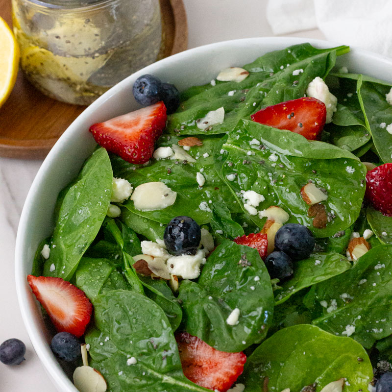 Summer Berry Salad with Lemon Chia Seed Dressing