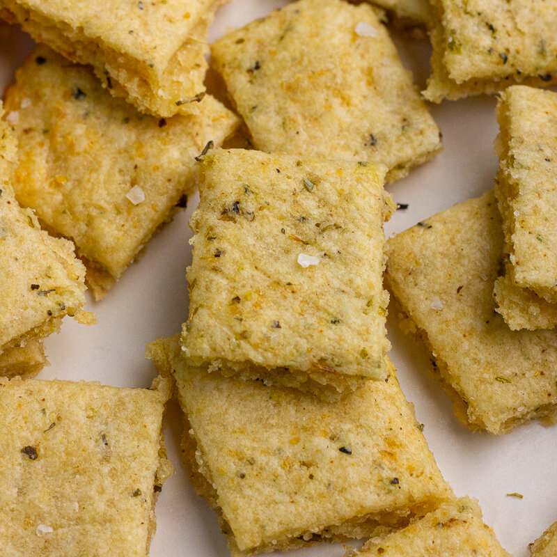 Low FODMAP Parmesan Herb Crackers