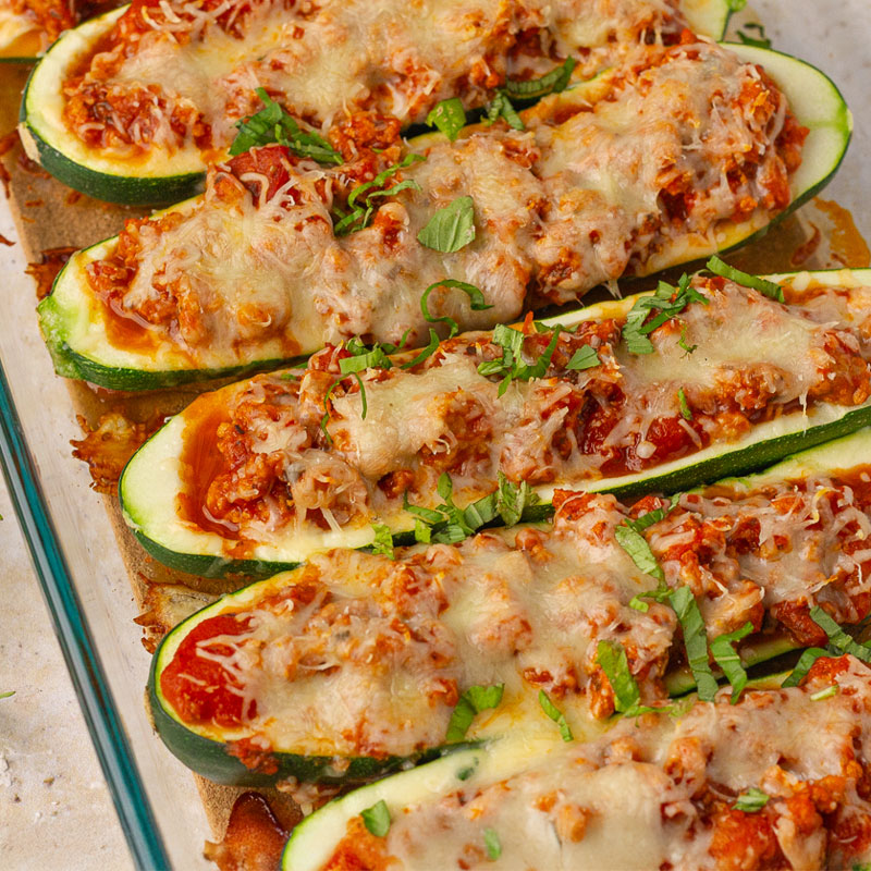Stuffed Italian Zucchini Boats (Low FODMAP)