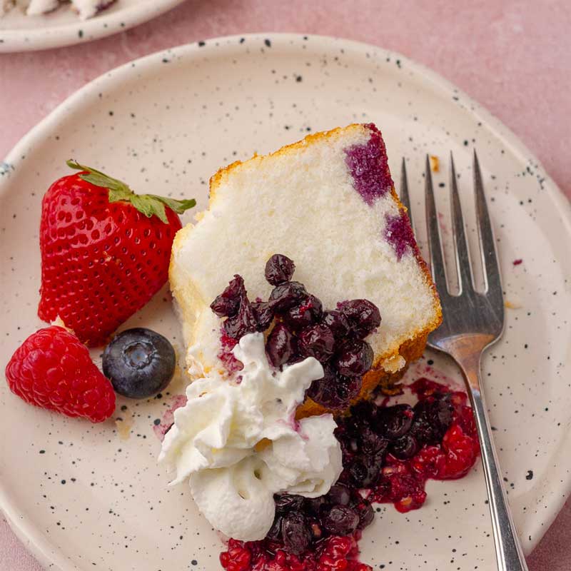 Angel Food Cake with a Berry Compote