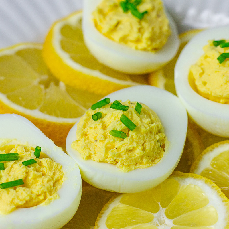 Lemon Chive Deviled Eggs (Low FODMAP)