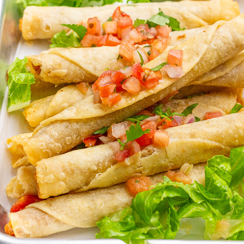 Easy Baked Chicken Flautas