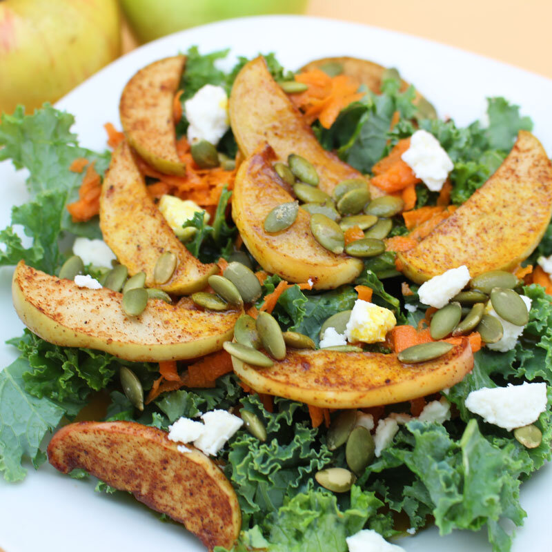 Roasted Apple and Kale Salad with IBS- and GERD-Friendly Swaps