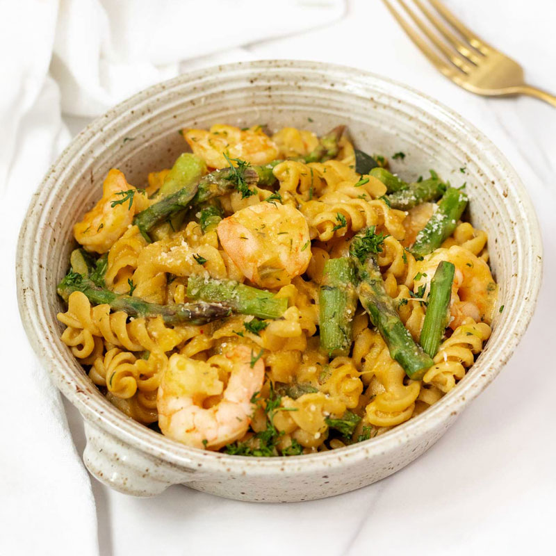 GERD-Friendly One-Pot Spring Shrimp Pasta 
