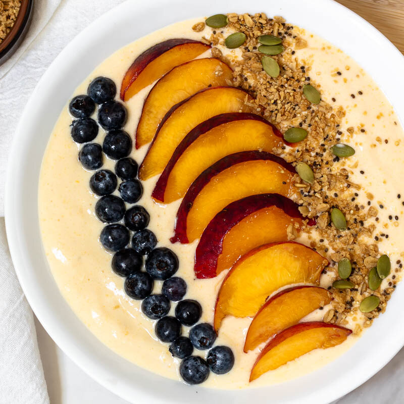 GERD-Friendly Creamy Peach Smoothie Bowl