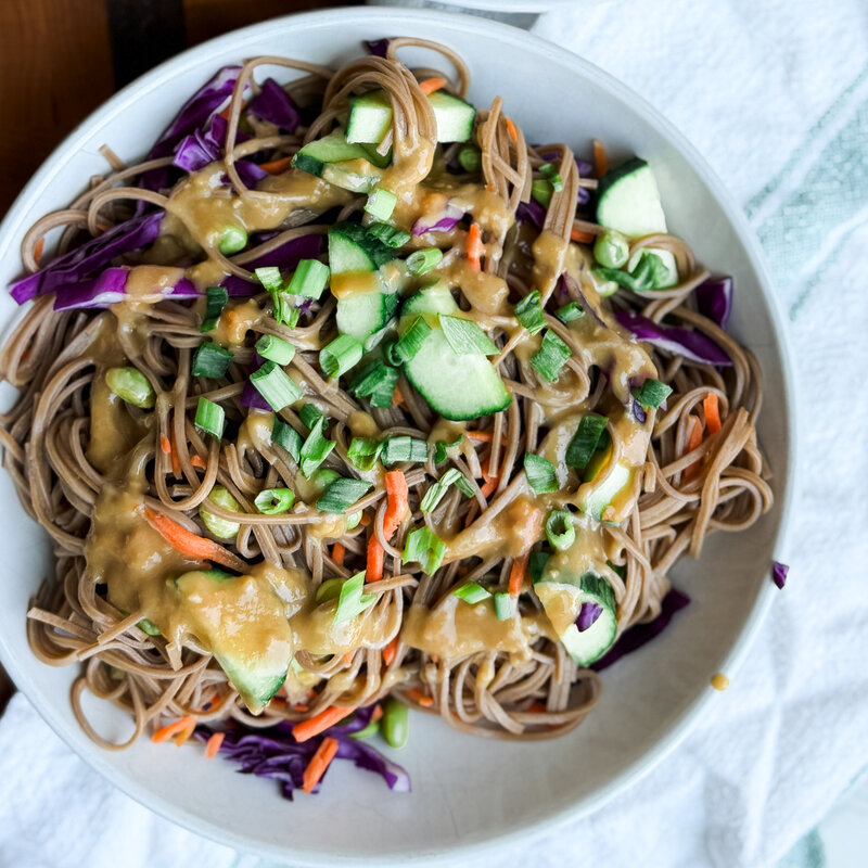 Gut-Friendly Cold Sesame Noodle Bowl