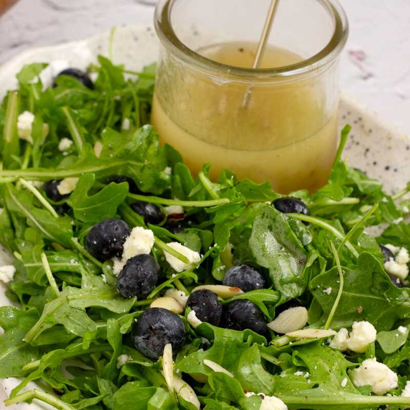 Blueberry and Arugula Salad with a Lemon Ginger Vinaigrette