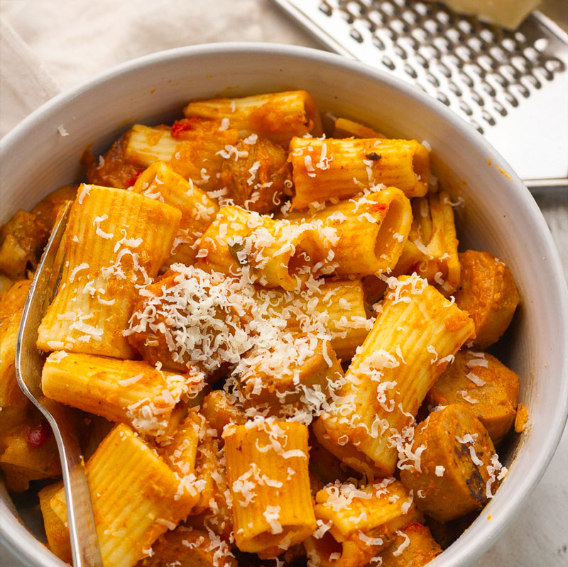 Low FODMAP Vodka Pasta with Sausage