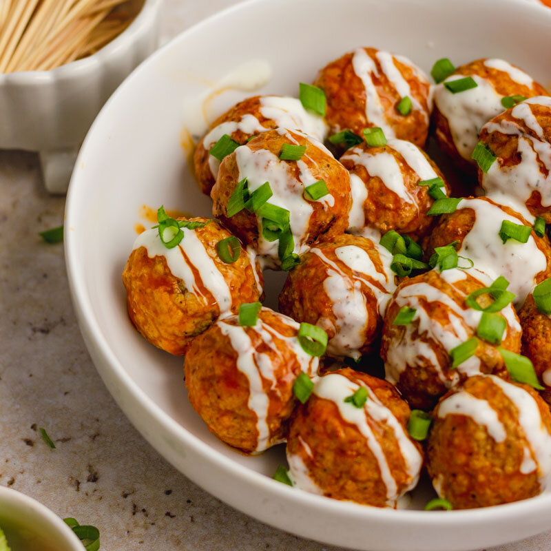 Low FODMAP Buffalo Turkey Meatballs
