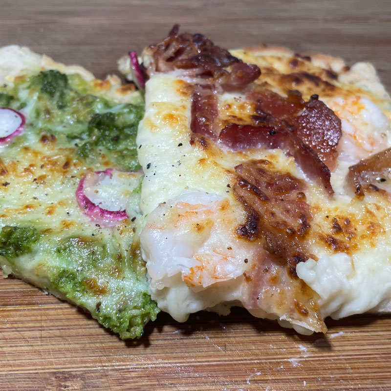 Easy Gluten-Free Pizza Crust with a Garlic-Free Pesto and Alfredo Fusion